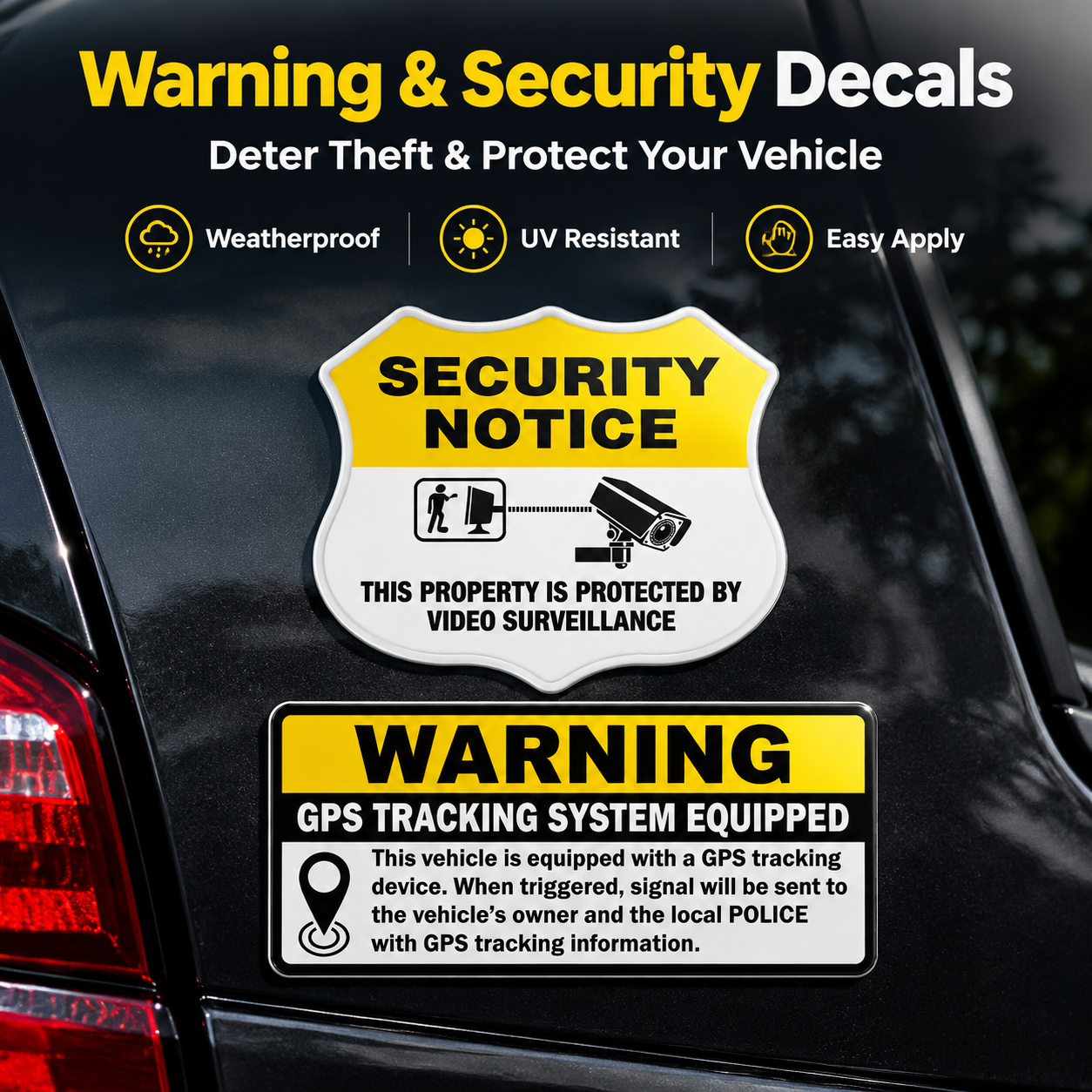 Security and warning car sticke… - 图片创意预览