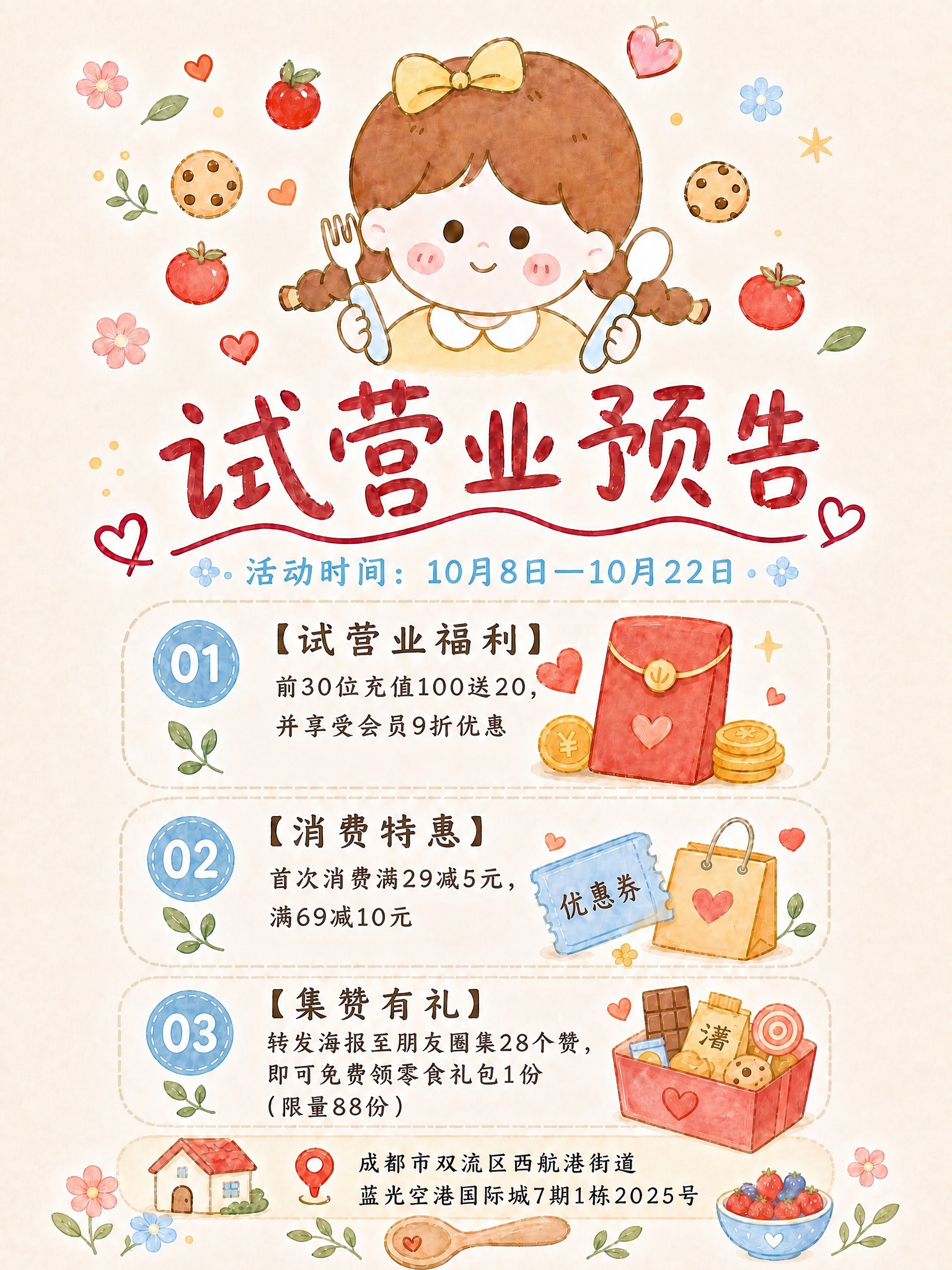 基于参考图进行精确文字修改，保留参考图的整体版式、手绘水彩卡通… - 图片创意预览