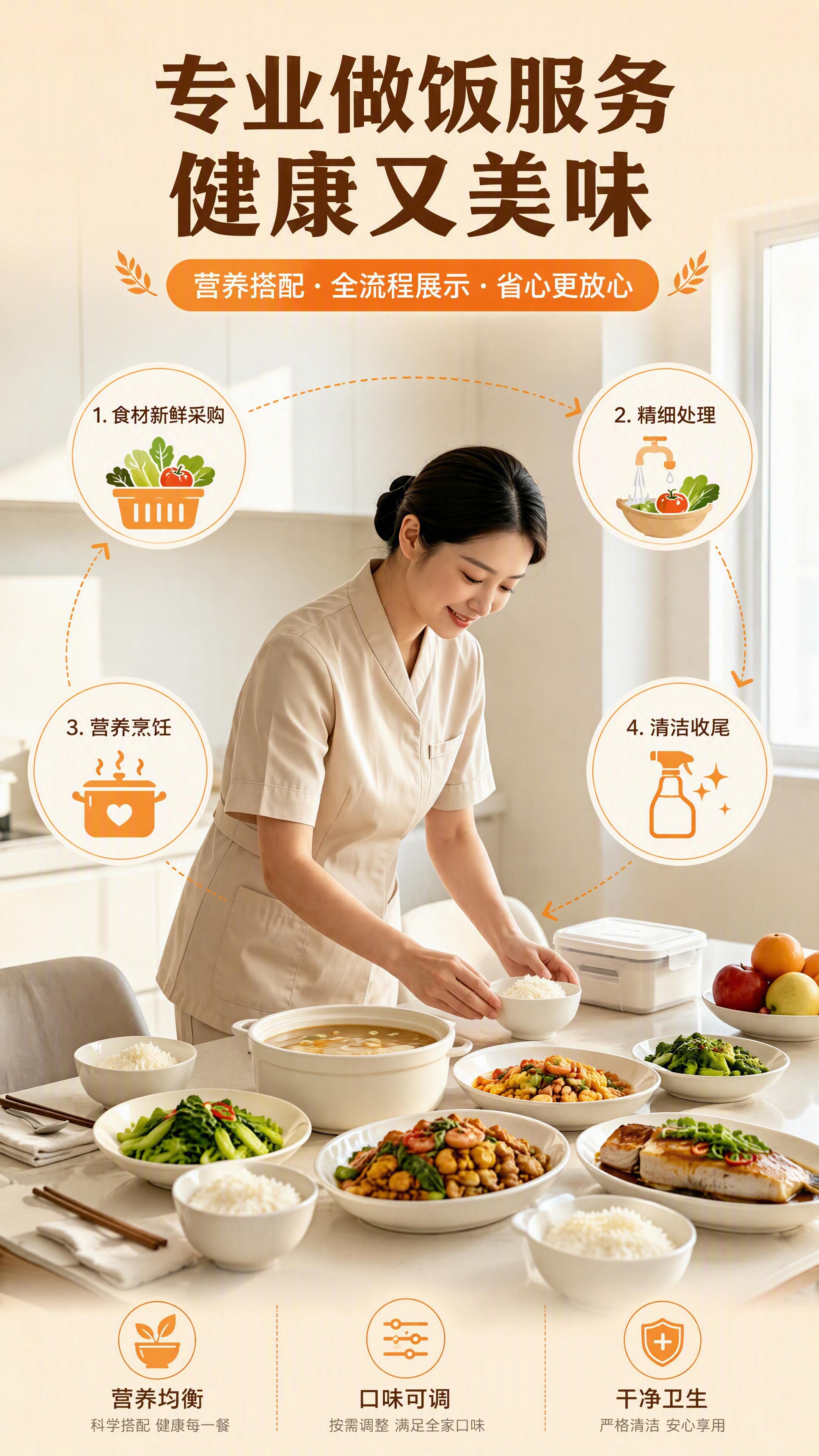 [第4张] 做饭服务详情页-营养搭配与全流程展示。本张使用【图… - 图片创意预览