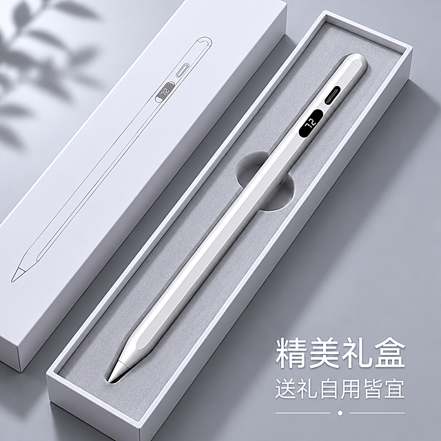 使用电商主图技能生成10张比例1:1的电商主图，适配平台为，商品为「图片1」，商品卖点为全屏防误触、倾斜压感、智能数显，其他要求为结合平板出现，以科技风格为主