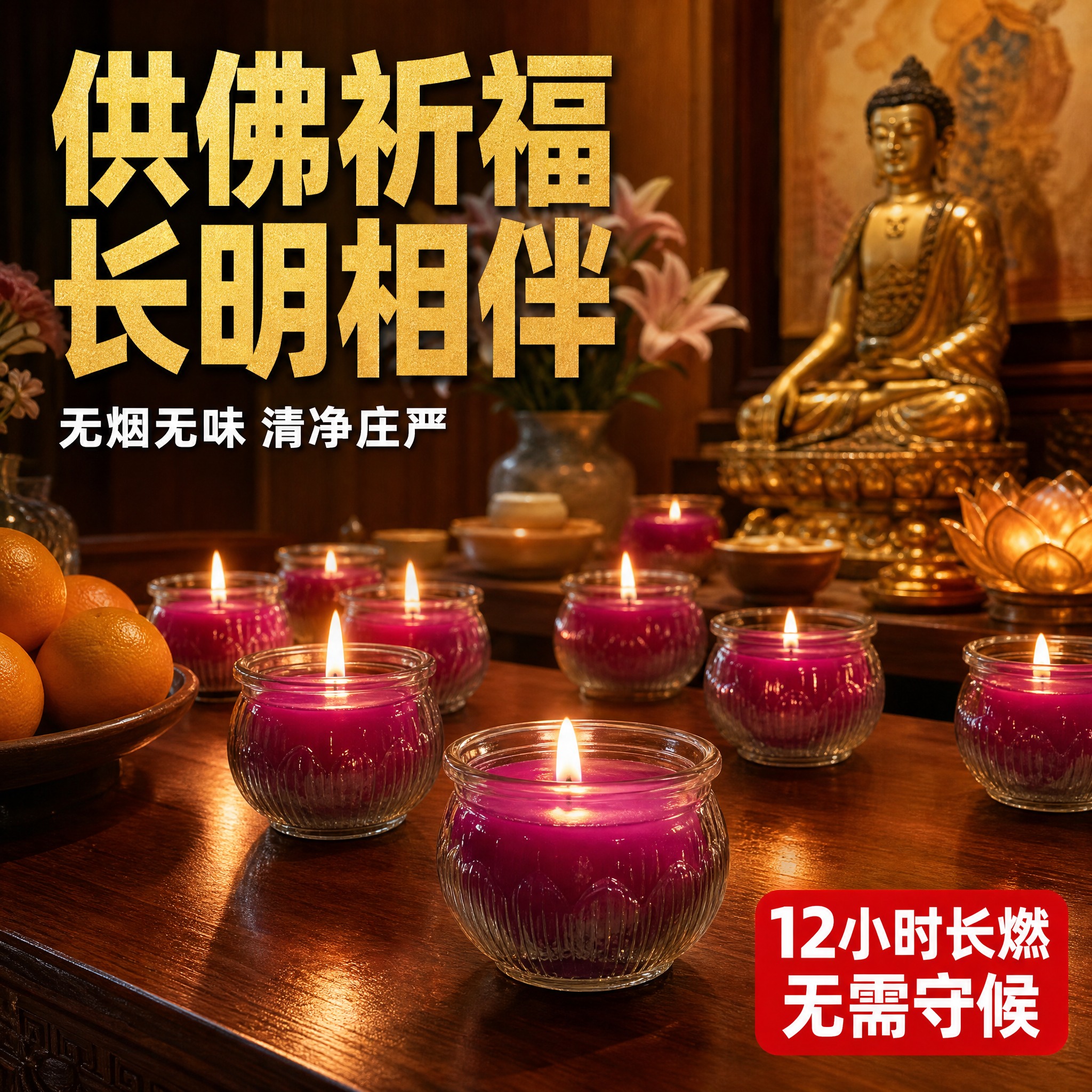 [主图-6] 使用场景图 佛堂供奉场景 酥油灯实际使用氛围 [… - 图片创意预览