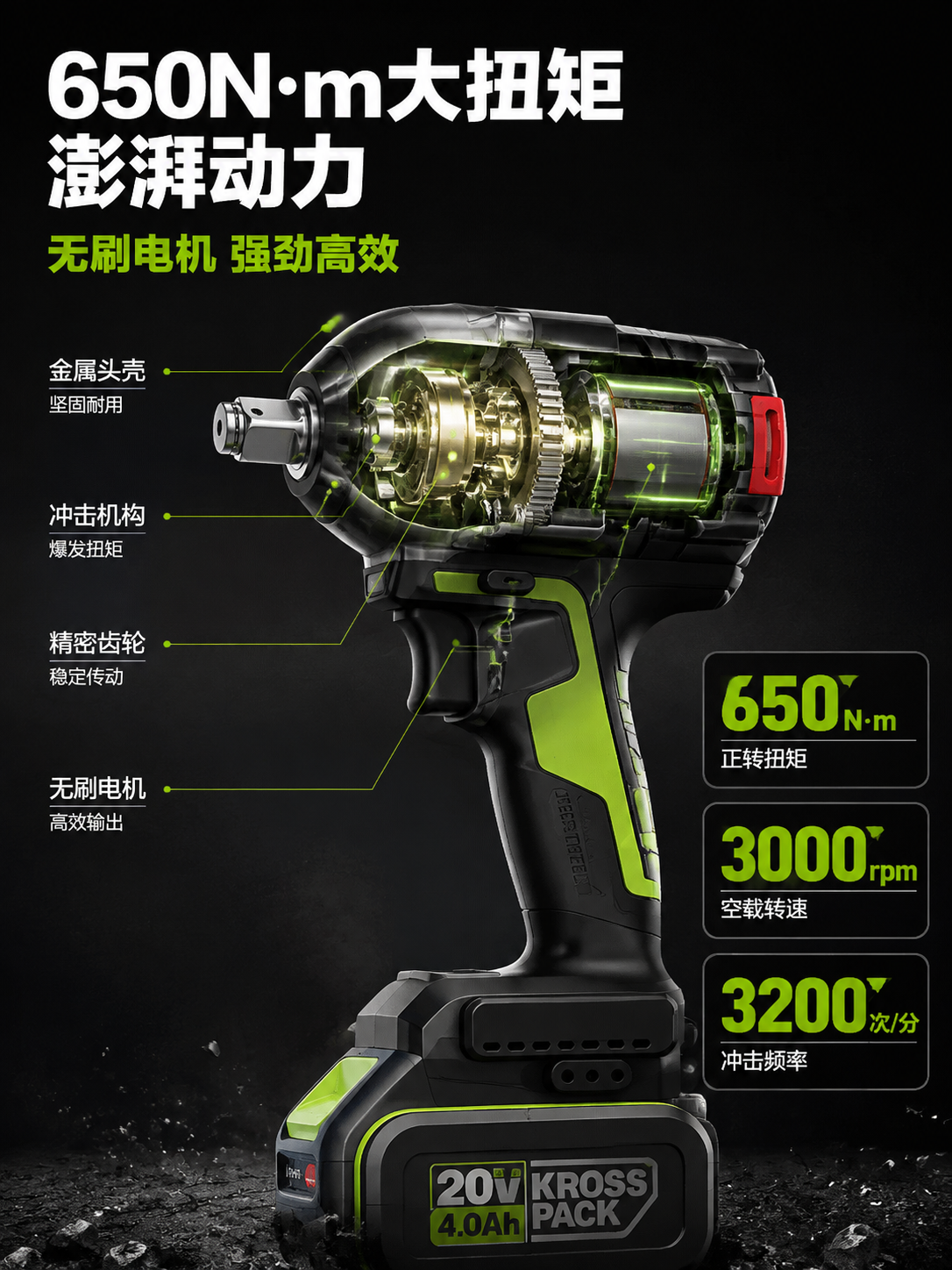 [商品] 使用【图1】威克士WU289.9锂电无刷电动扳手；保… - 图片创意预览