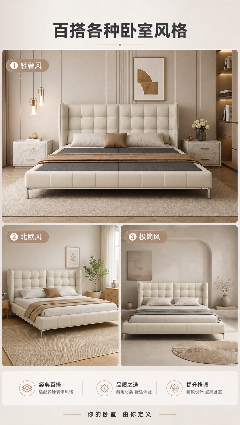 [商品] 使用【图1】M2527肌肉床；保留浅灰色分段饱满床头… - 图片创意预览
