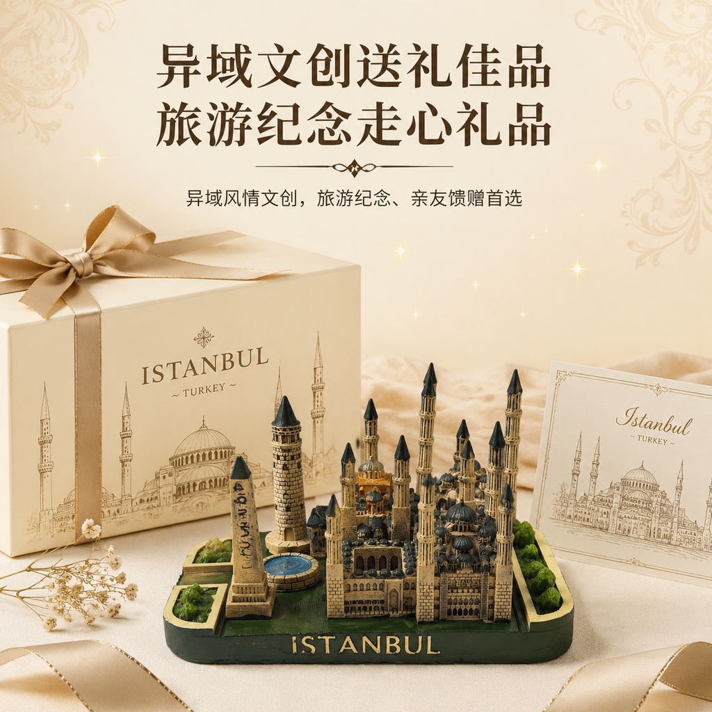 伊斯坦布尔全景摆件，异域文创送礼佳品，旅游纪念走心礼品，1:1… - 图片创意预览