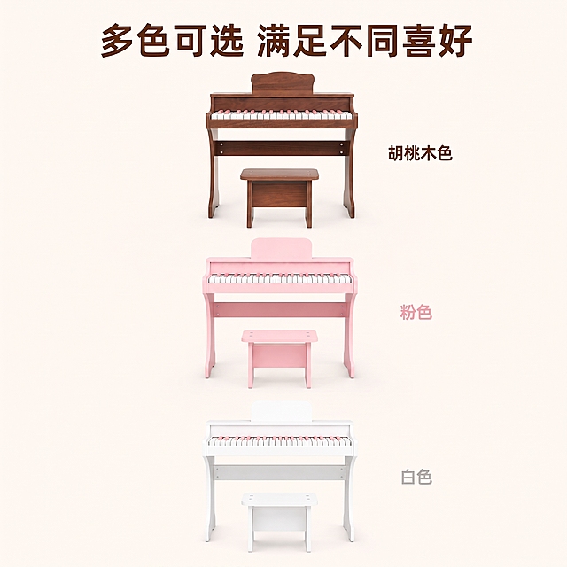 琴键的突出的黑键部分，改成浅粉色