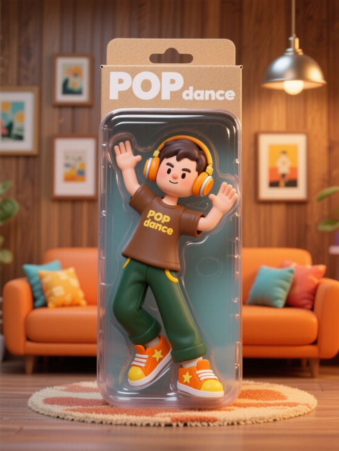 盒子上部有文字“POP dance”预览效果