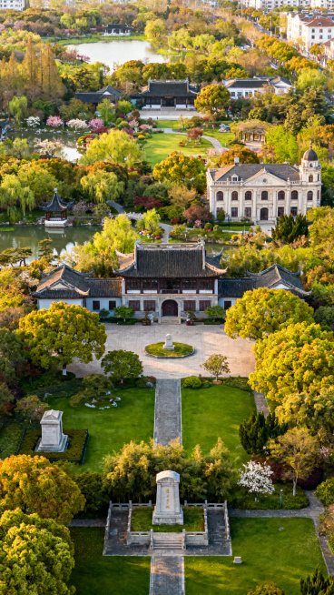 南通文旅景观图，展示南通博物苑、啬园、城市绿谷等人文自然景观预览效果