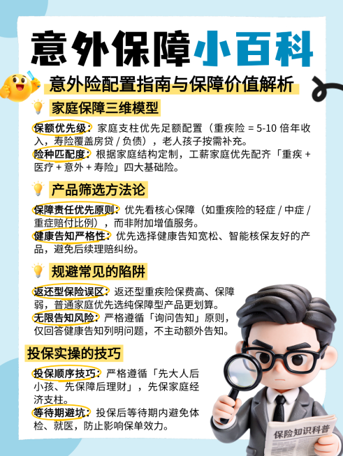 意外险保险知识分享卡通手账风小红书配图预览效果