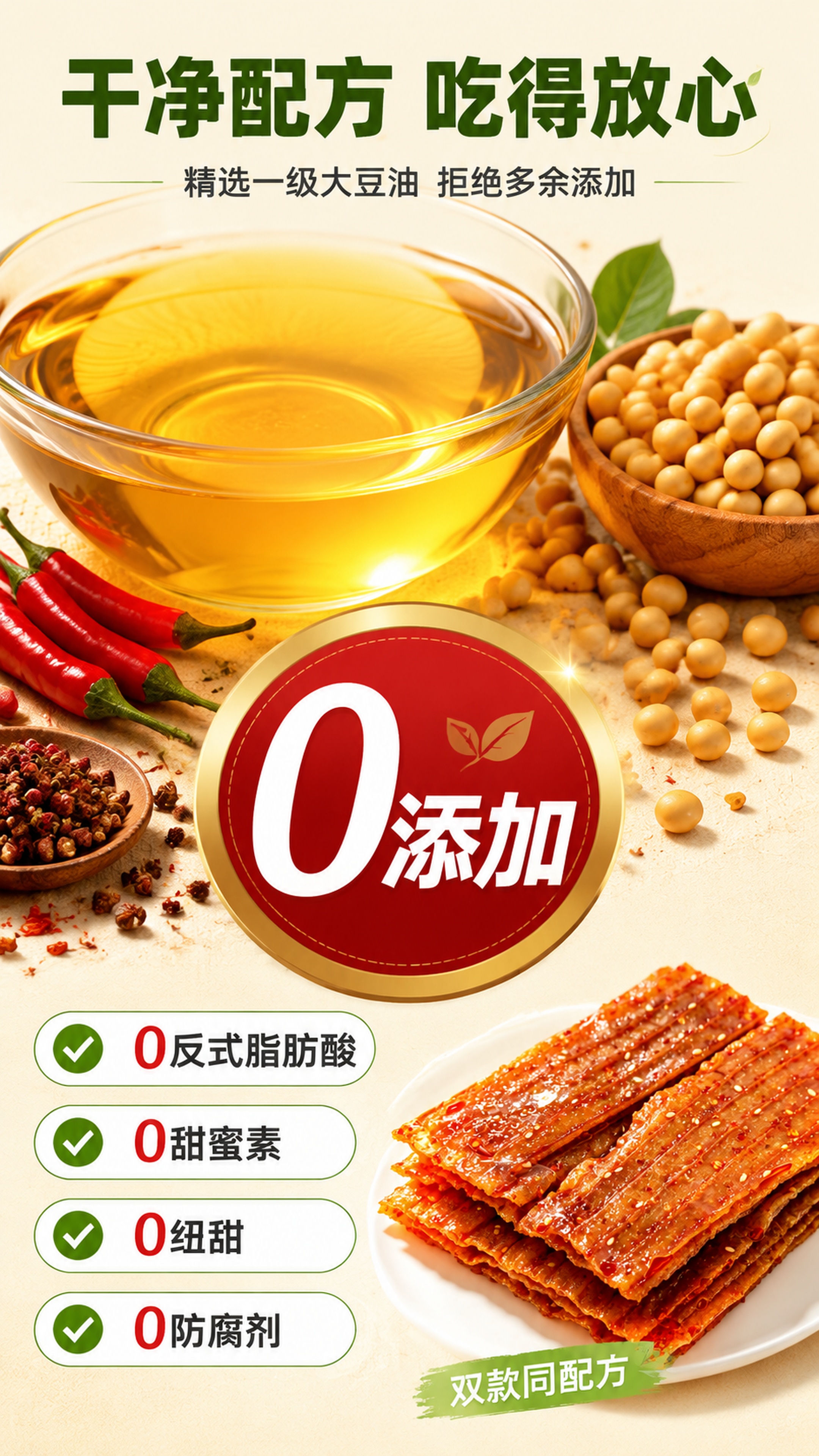 [第2屏] 成分安心屏-0添加干净标签与一级大豆油原料展示。本… - 图片创意预览