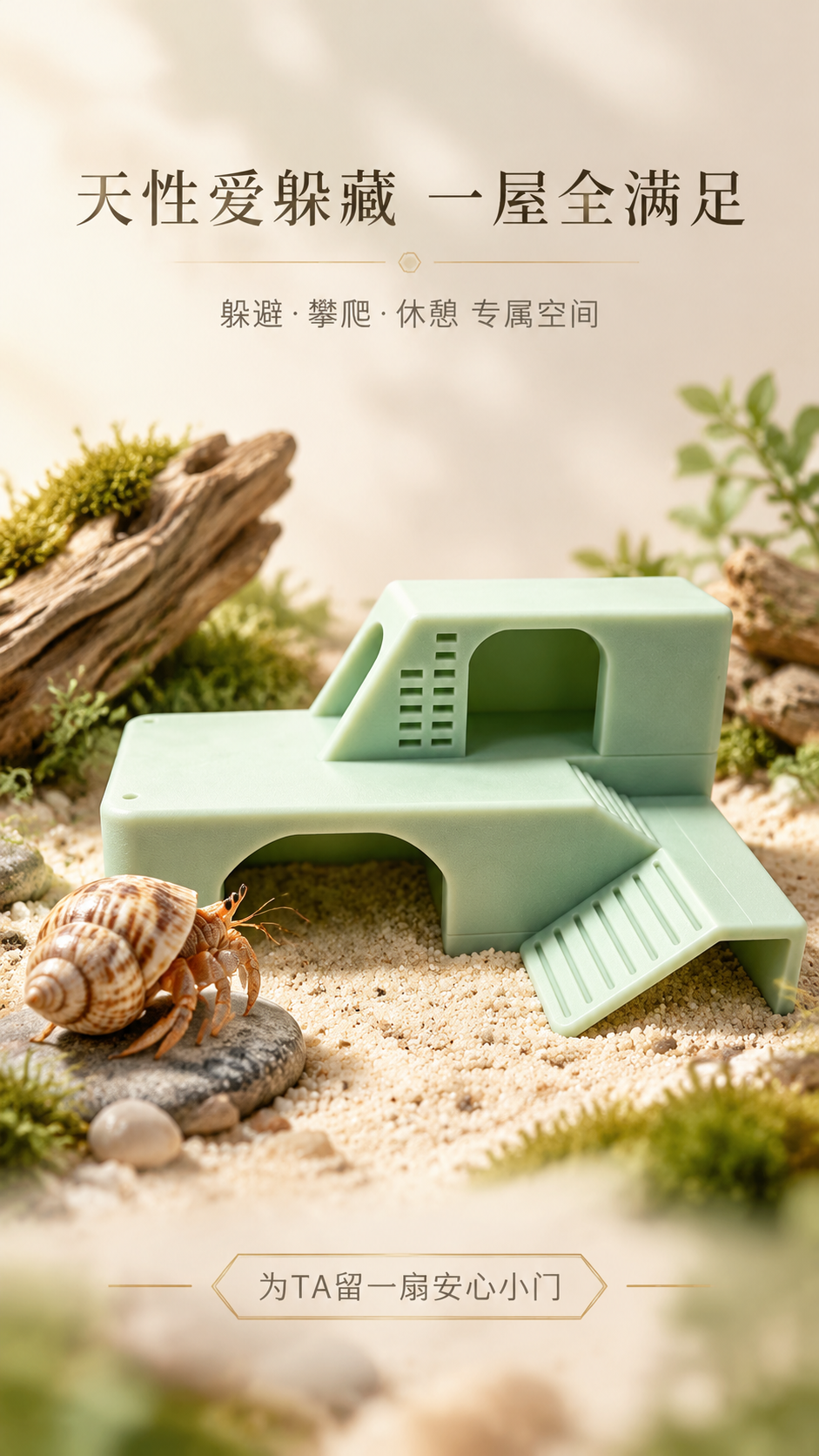 [商品] 使用【图3】海沫绿（薄荷绿）寄居蟹双层别墅；保留双层… - 图片创意预览