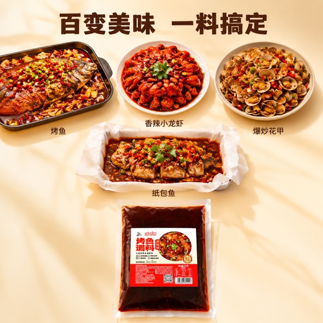 使用电商主图技能生成5张比例1:1的电商主图，适配平台为淘宝/天猫，商品为「图片1」「图片1」「图片1」「图片1」，商品卖点为一料多用，商用大包装，不使用logo，不使用极限词和违禁词，不使用价格和旗预览效果