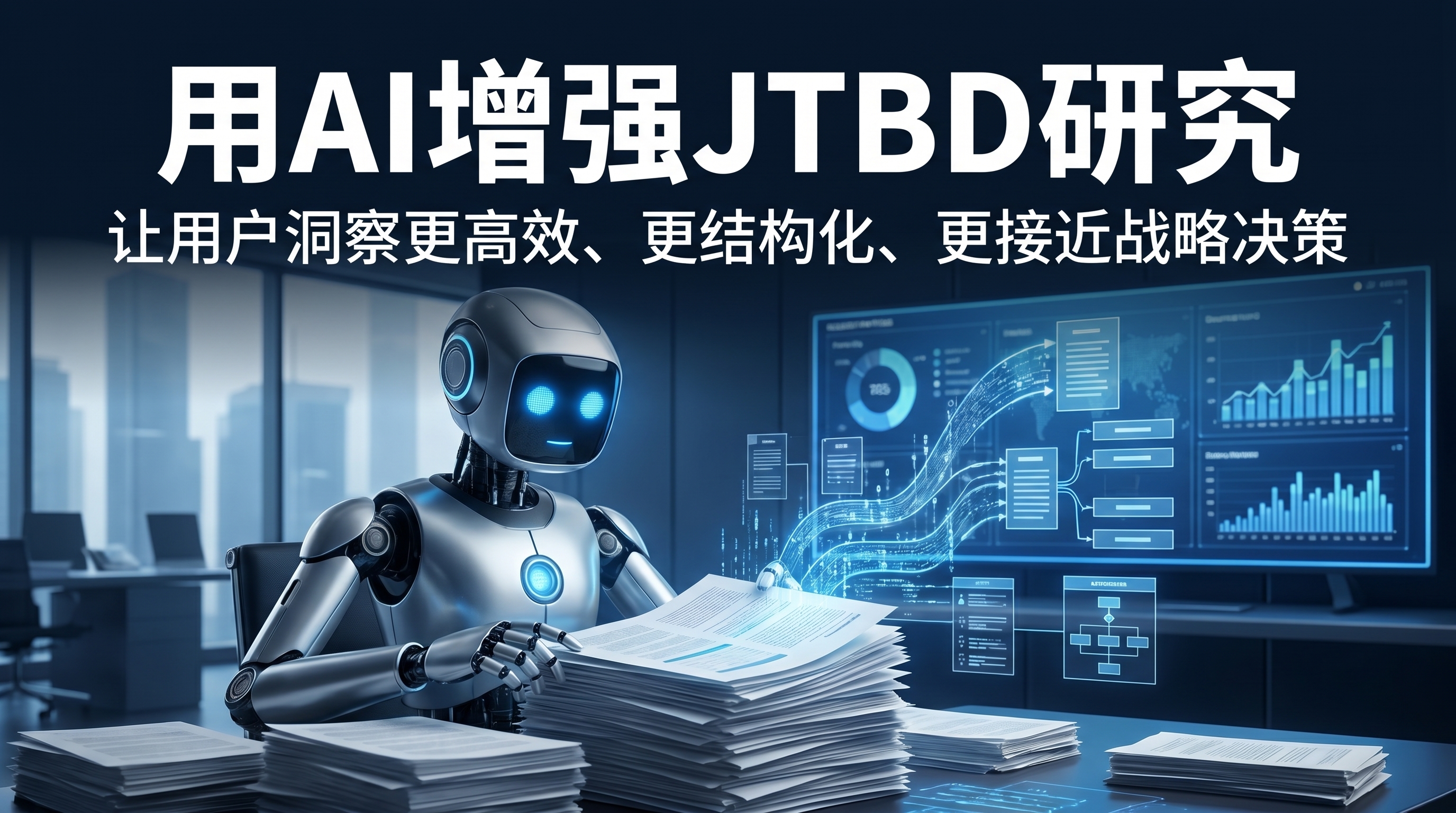 微信公众号文章封面，16:9比例，标题为用AI增强JTBD研究… - 图片创意预览