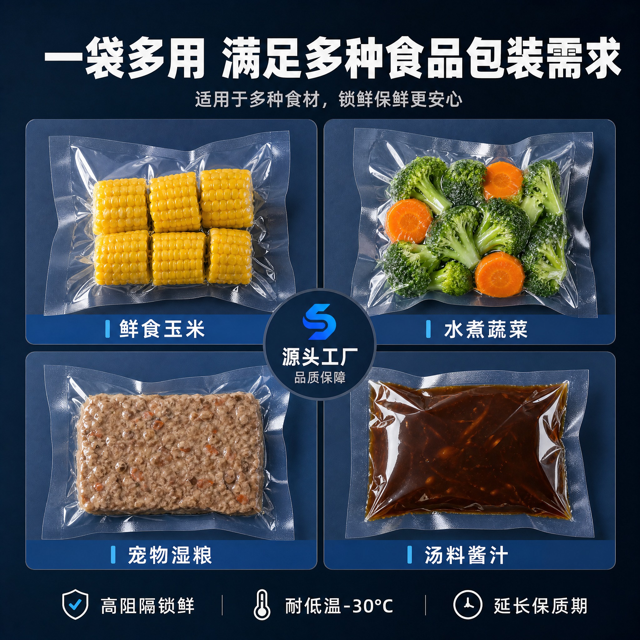 [主图-6] 多场景应用展示图，覆盖鲜食玉米、水煮蔬菜、宠物湿… - 图片创意预览