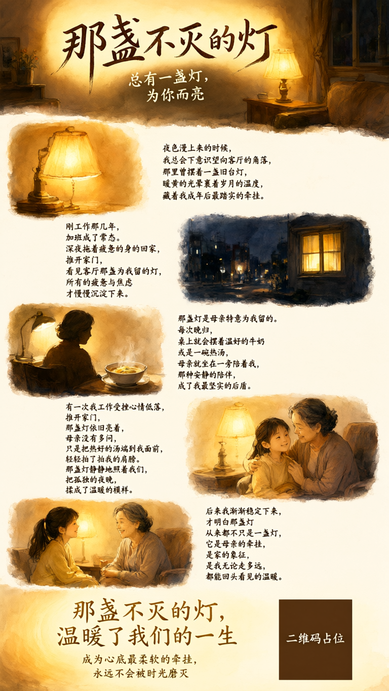 一张公众号图文长图海报，竖版9:16比例，主题为「那盏不灭的灯… - 图片创意预览