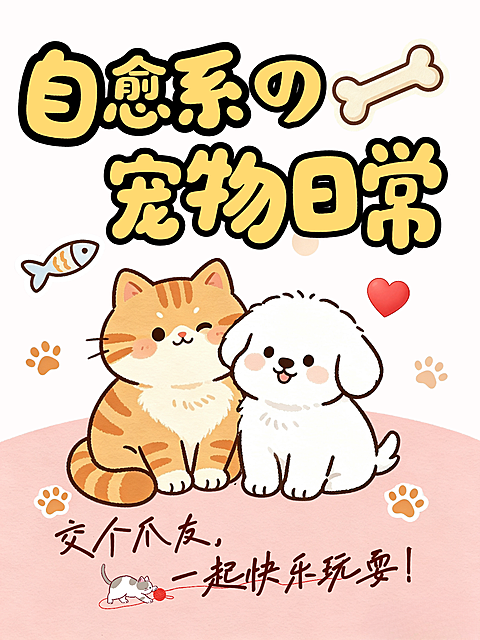 粉色自愈系宠物日常小红书封面