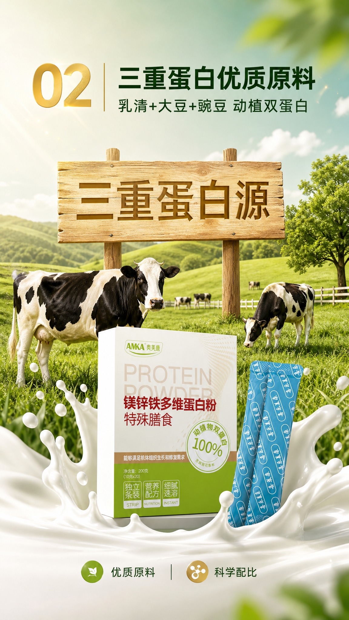 [商品] 使用【图1】奥美康镁锌铁多维蛋白粉外盒包装 + 【图… - 图片创意预览