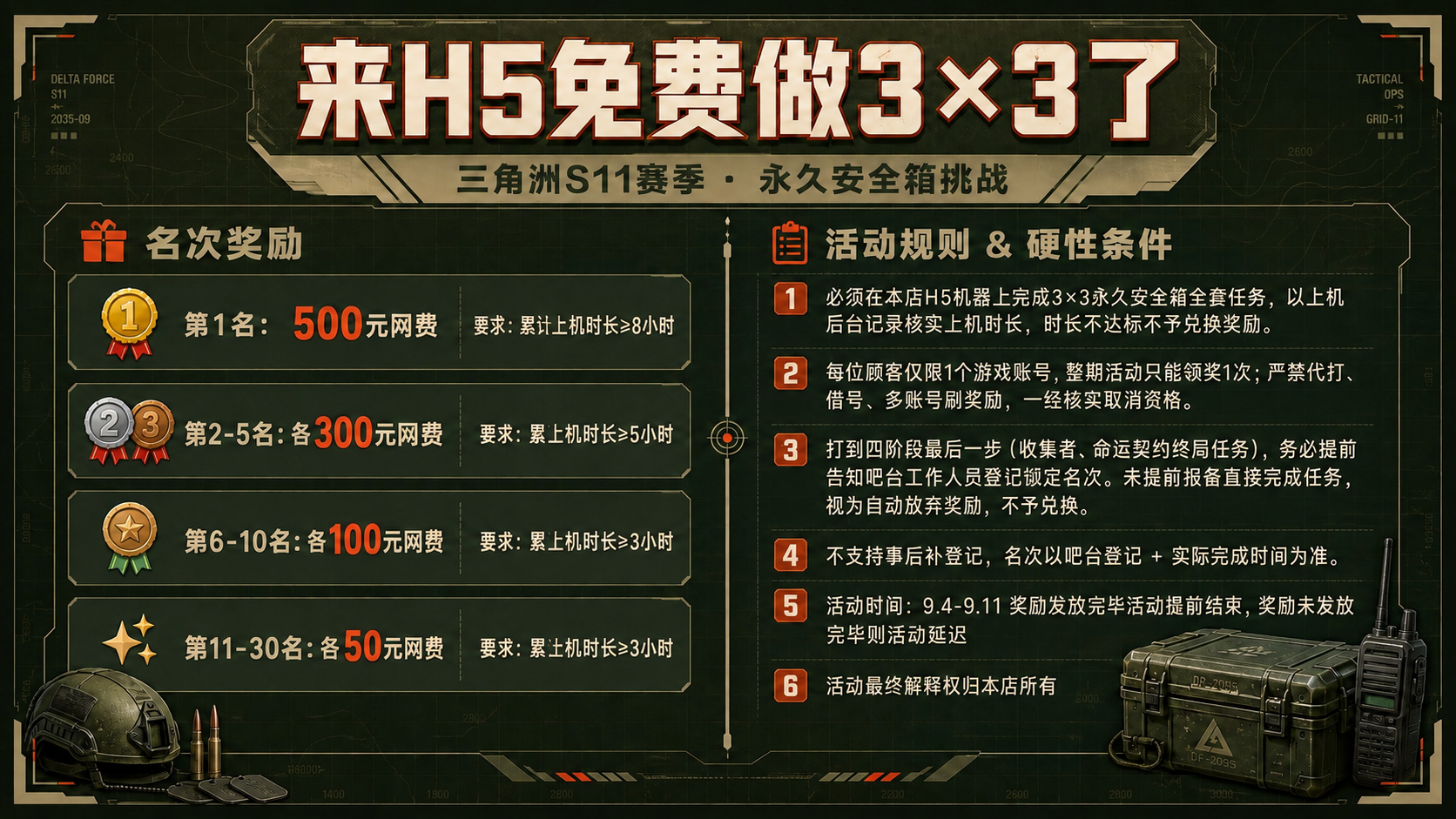 修改这张海报：将左栏名次奖励区域中所有"上机时长≥"的文字，全… - 图片创意预览