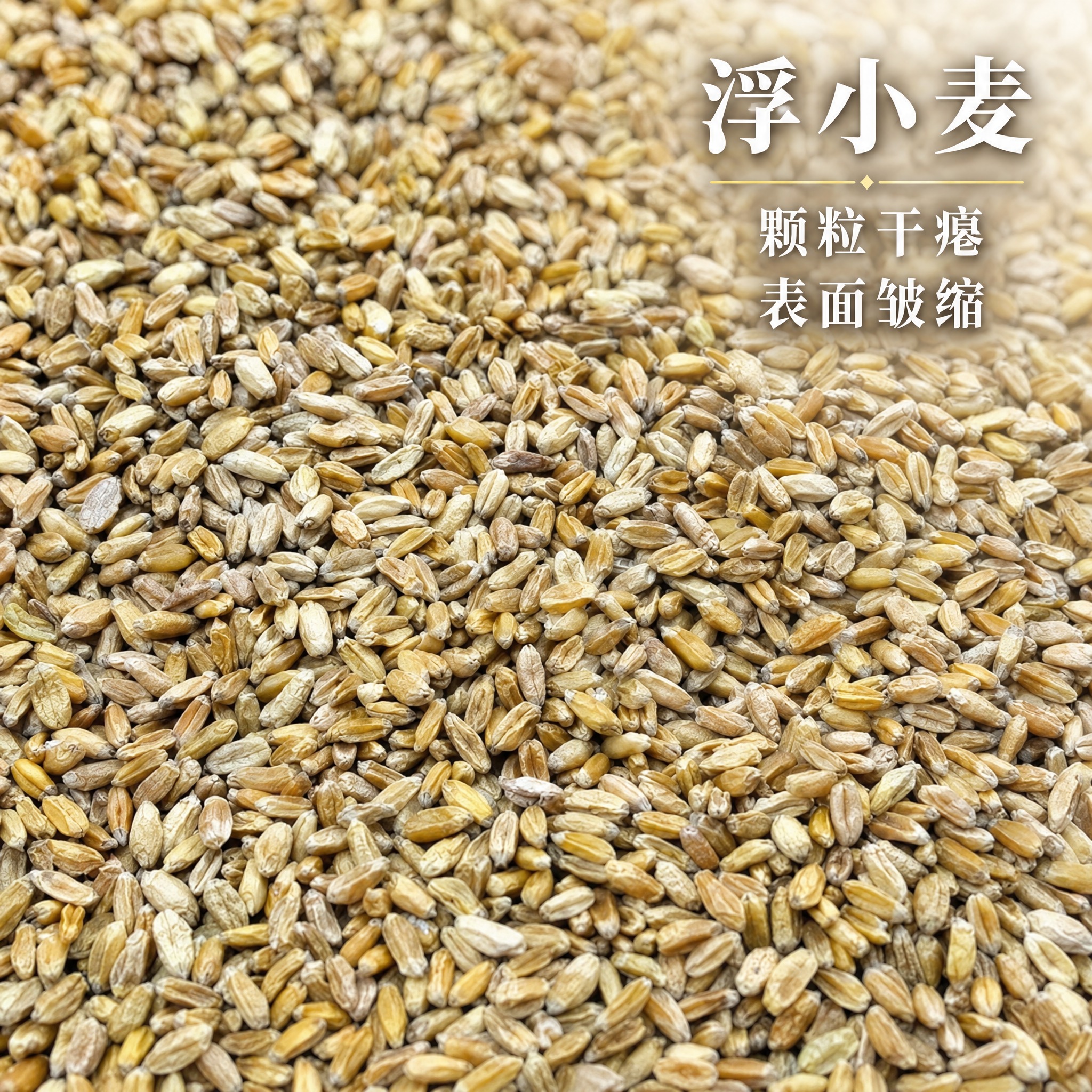 基于上传的浮小麦素材进行主图创作，严格使用上传素材，完整保留原… - 图片创意预览