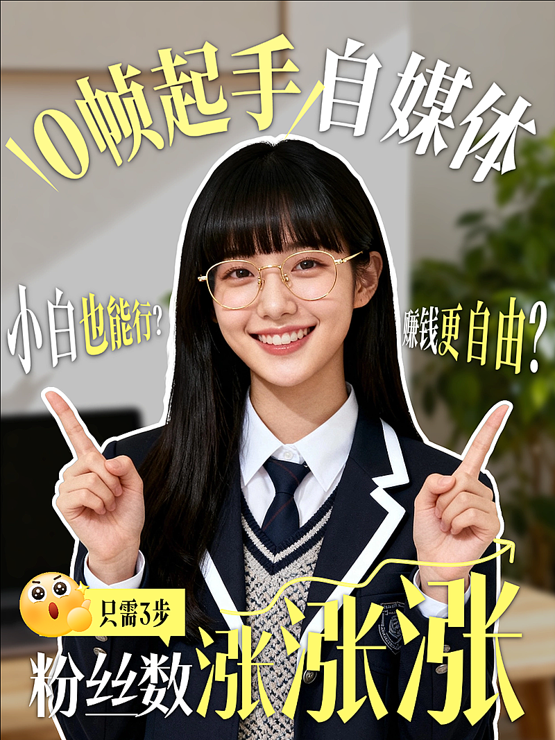 零基础自媒体小白创业者副业入门教学低成本涨粉变现方法科普小红书封面