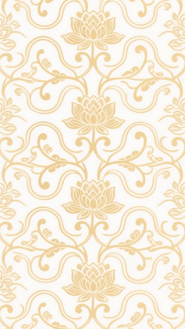 中式传统风格纹样，以流畅细腻的金色线条勾勒，主体为变体缠枝莲纹与回形纹交织，辅以如意云纹点缀，形成连续无缝的对称式底纹图案，线条圆润饱满，纹饰疏密有致，整体呈现典雅庄重的古典美感，白色背景凸显金色纹样的精致轮廓，传统吉祥寓意与现代设计感兼具。预览效果