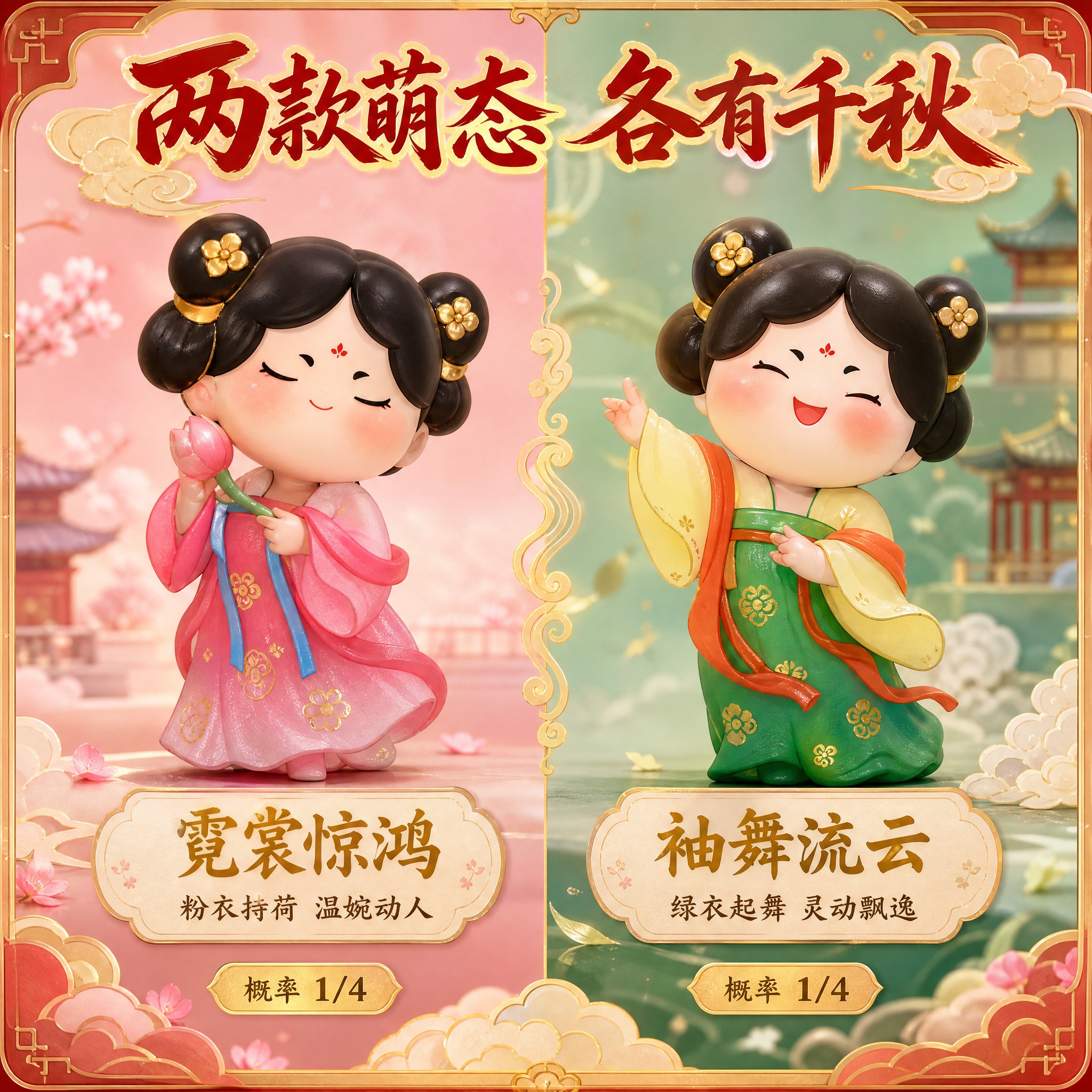 [主图-2] 唐小主舞蹈盲盒 单款详解 霓裳惊鸿袖舞流云两款特… - 图片创意预览