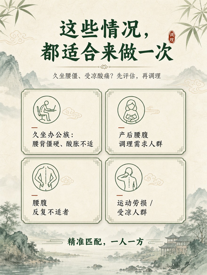 [商品] 非实物服务类：腰背推拿调理服务，中医馆中式古风调性，… - 图片创意预览
