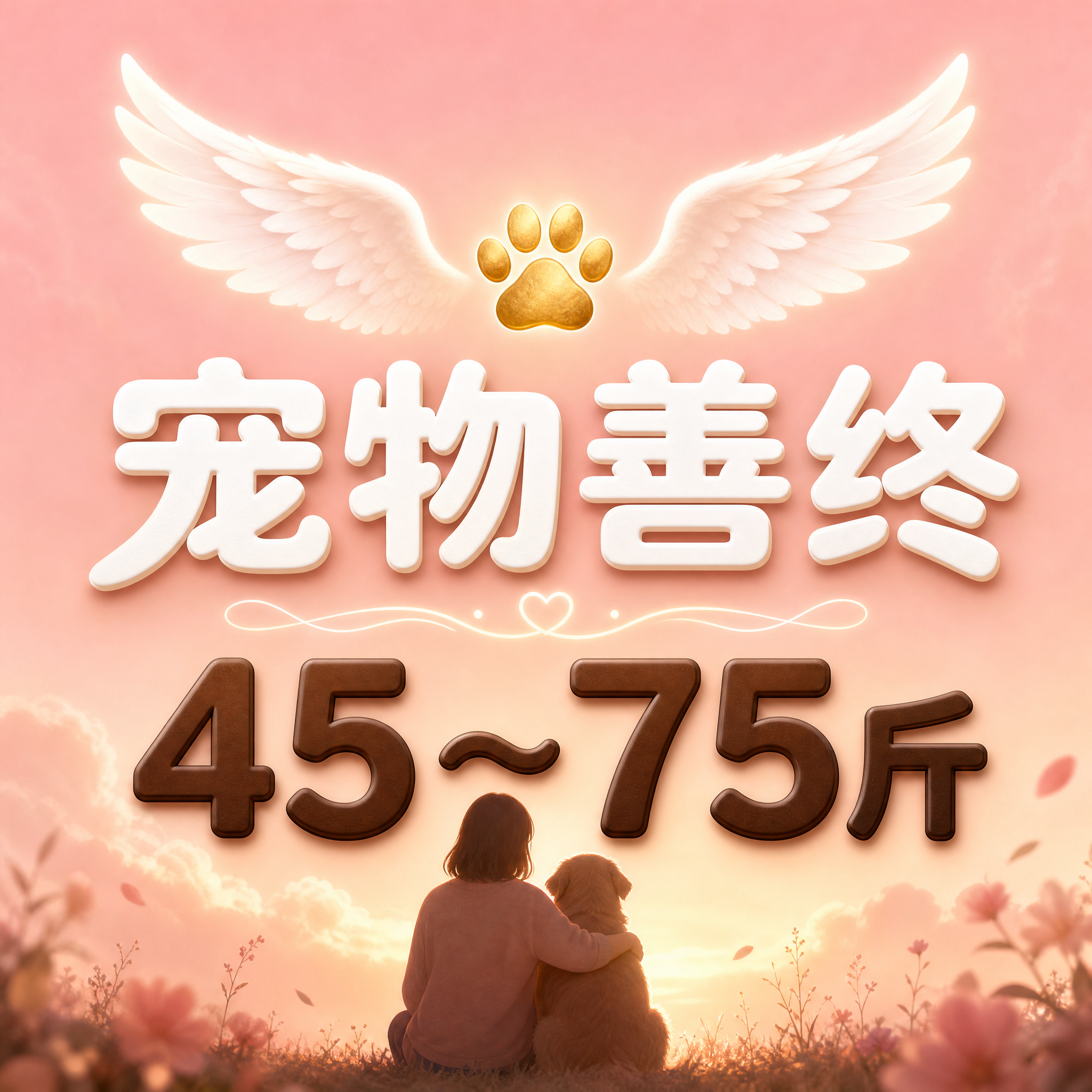 设计一张宠物善终服务的美团商品主图，1:1正方形比例，温暖治愈… - 图片创意预览