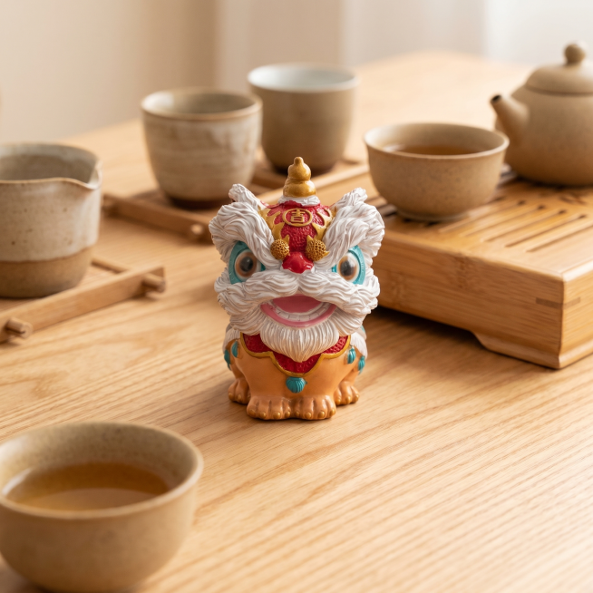 将背景更换为自然简约的实木茶桌，风格符合国风茶具氛围，保持茶宠产品主体外形色彩细节完全不变，严格锁定宽高比为1:1，国内电商种草感氛围，全屋漫射柔光，低对比度，阴影极淡柔和，画面明亮干净，偏暖米色低饱预览效果