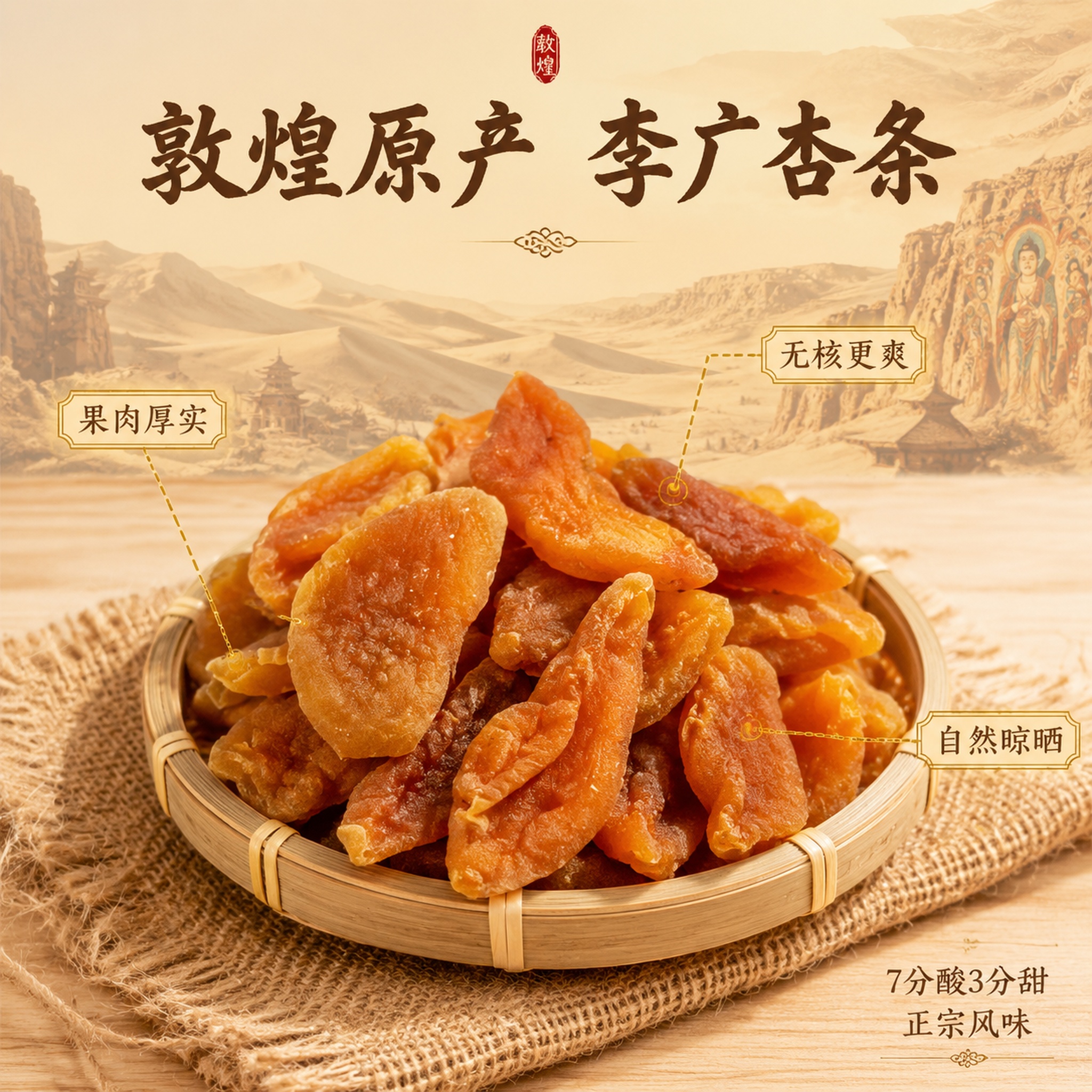 [主图-2] 无核李广杏条产地溯源与核心卖点图 [氛围风格]… - 图片创意预览