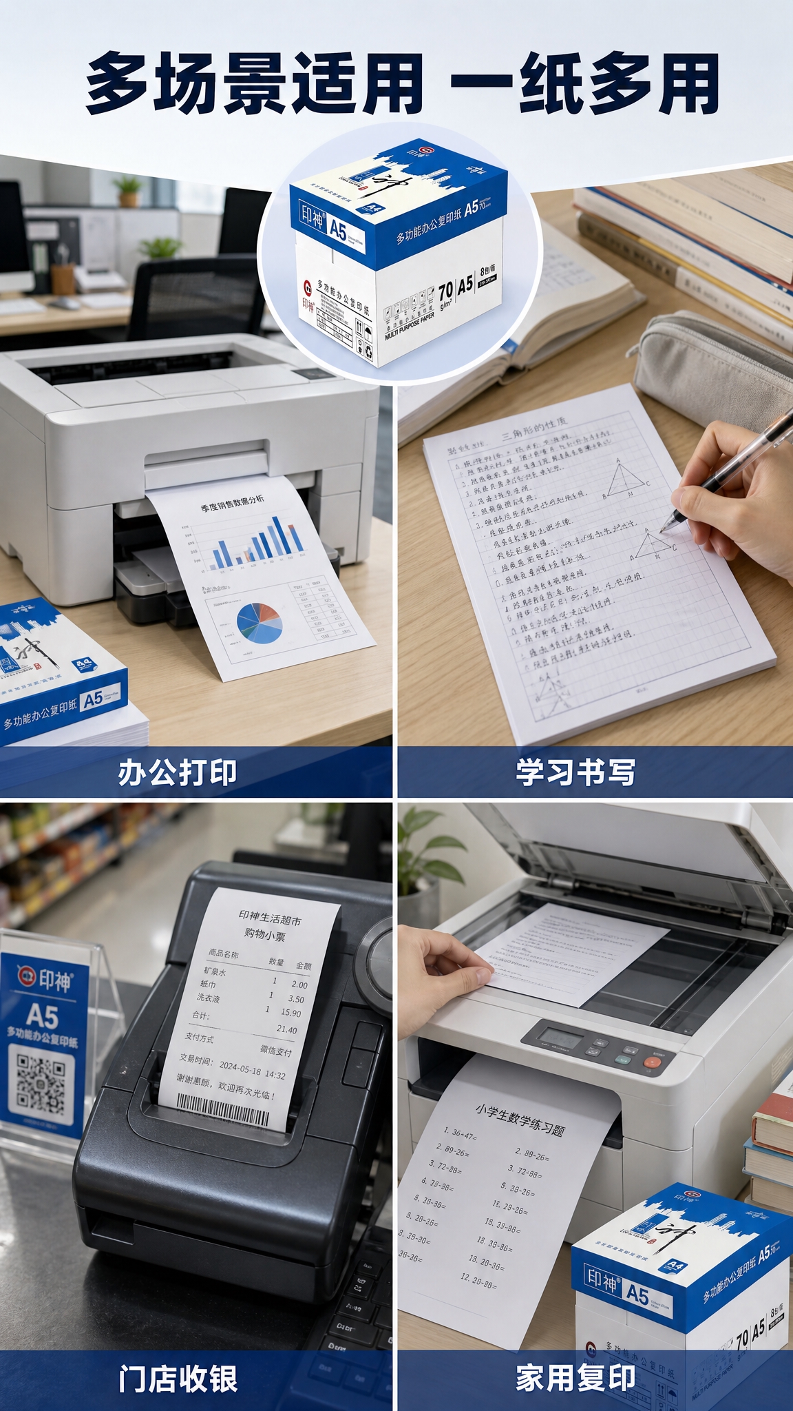 [商品] 使用【图1】印神A5多功能办公复印纸；保留品牌与包装… - 图片创意预览