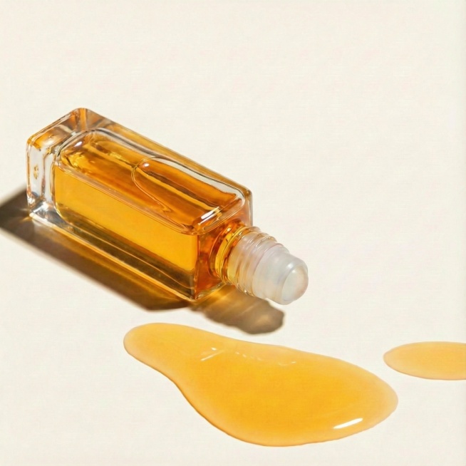 瓶子改为细长方形瓶身，保持滚珠头不变，摆放角度不变预览效果