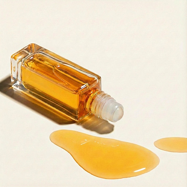 瓶子改为细长方形瓶身，保持滚珠头不变，摆放角度不变