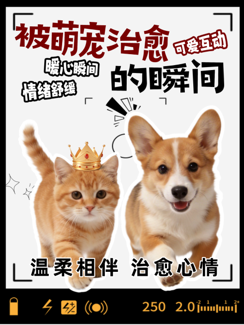 小红书封面萌宠可爱治愈-大字吸睛封面预览效果