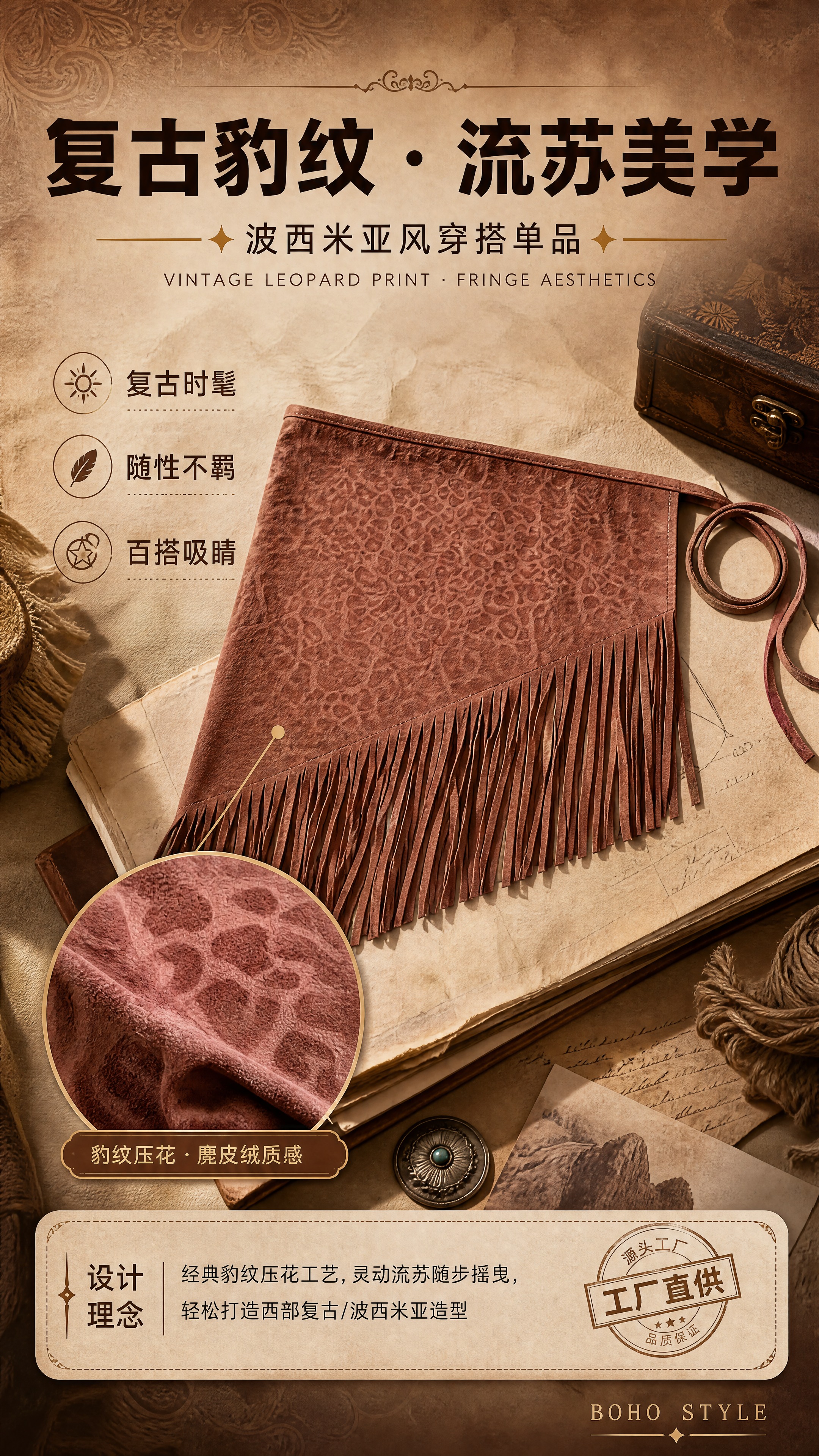 [商品] 使用【图2】红棕色豹纹屁帘和【图9】面料特写；商品处… - 图片创意预览