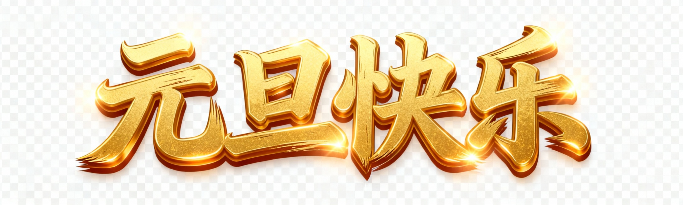 帮我生成“元旦快乐”的海报字体，要PNG格式预览效果