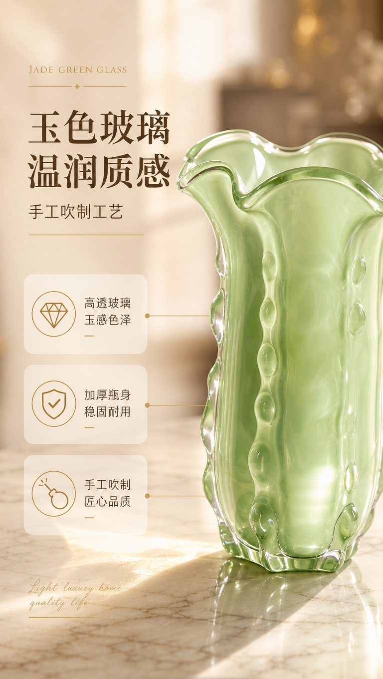 [商品] 使用【图5】马卡龙绿花瓶；保留波浪花瓣瓶口、立体凹凸… - 图片创意预览
