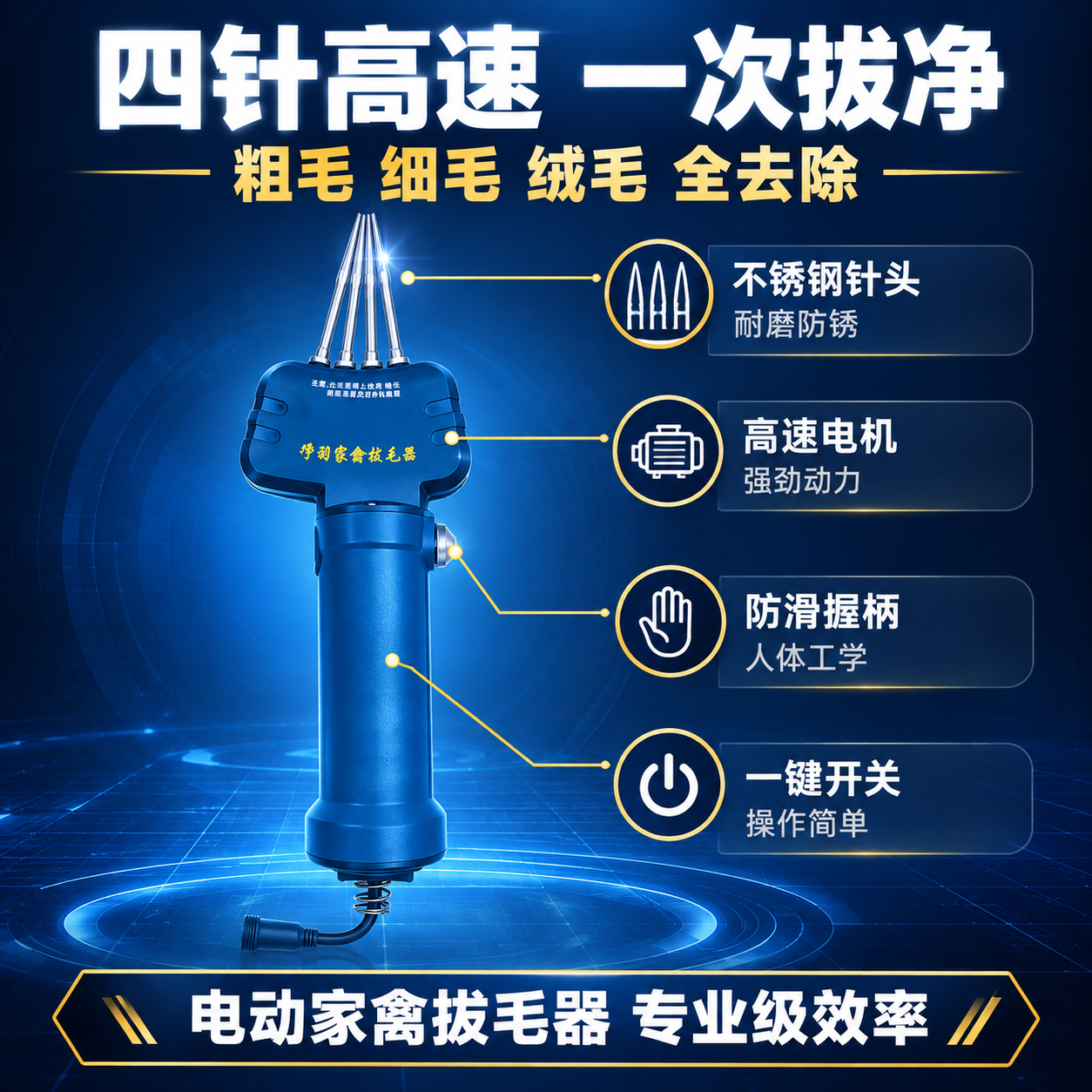 [主图-2] 核心亮点功能证明，主题：四针高速旋转 粗毛细毛绒… - 图片创意预览