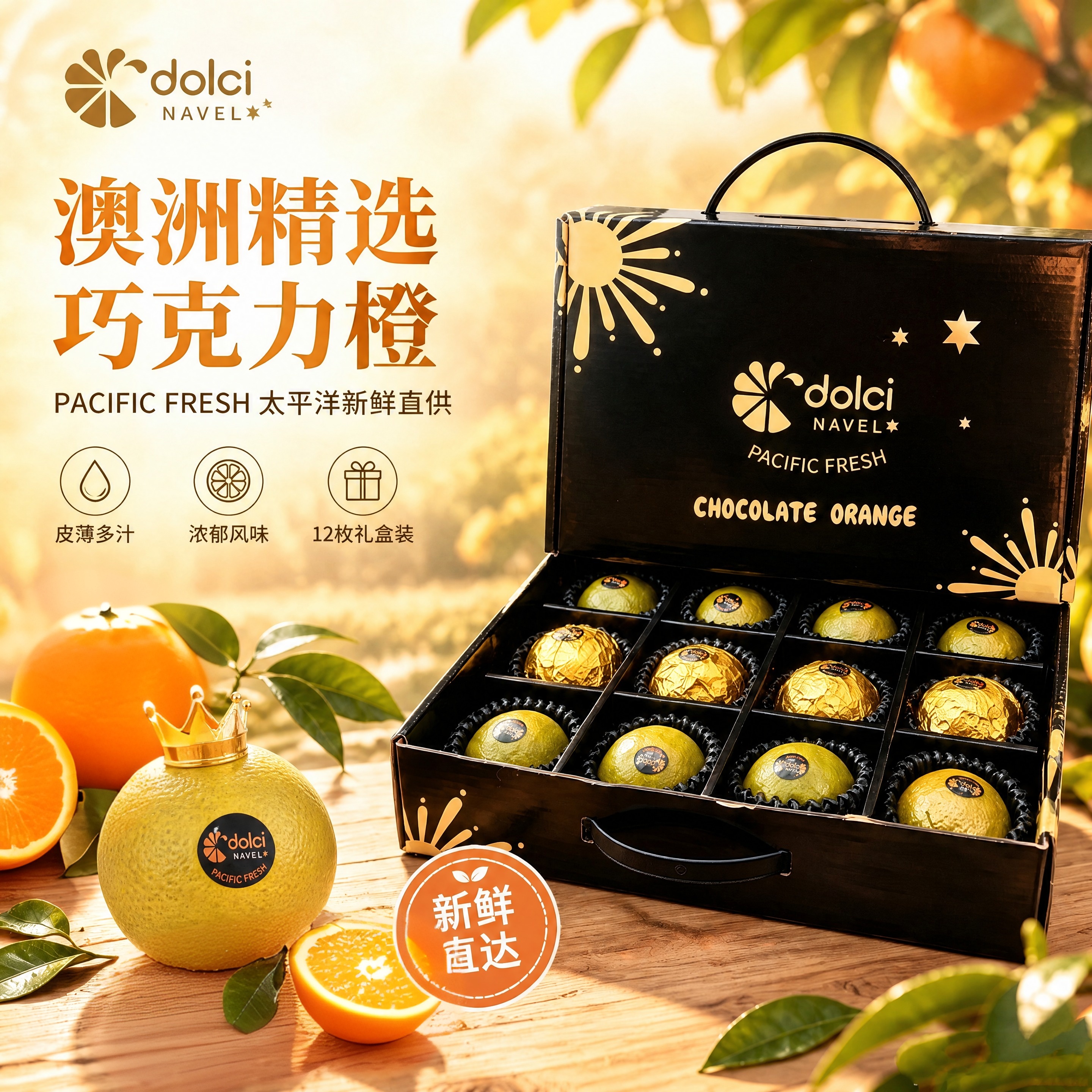 帮我把这几个橙子的表皮颜色改成跟皇冠的橙子的颜色一样 - 图片创意预览