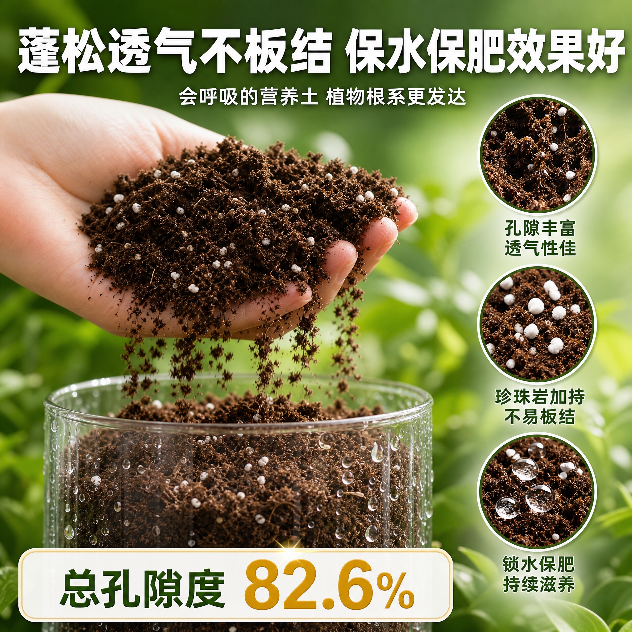 [主图-3] 材质品质，主题：蓬松透气不板结，保水保肥效果好，… - 图片创意预览