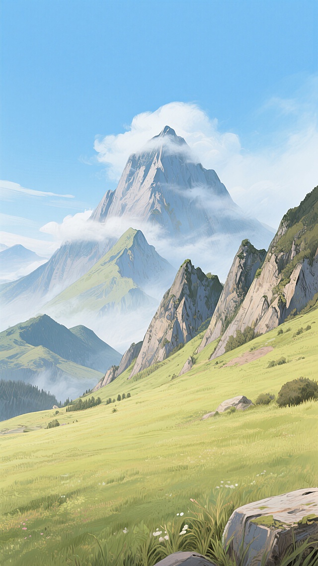 手机风景壁纸：山。