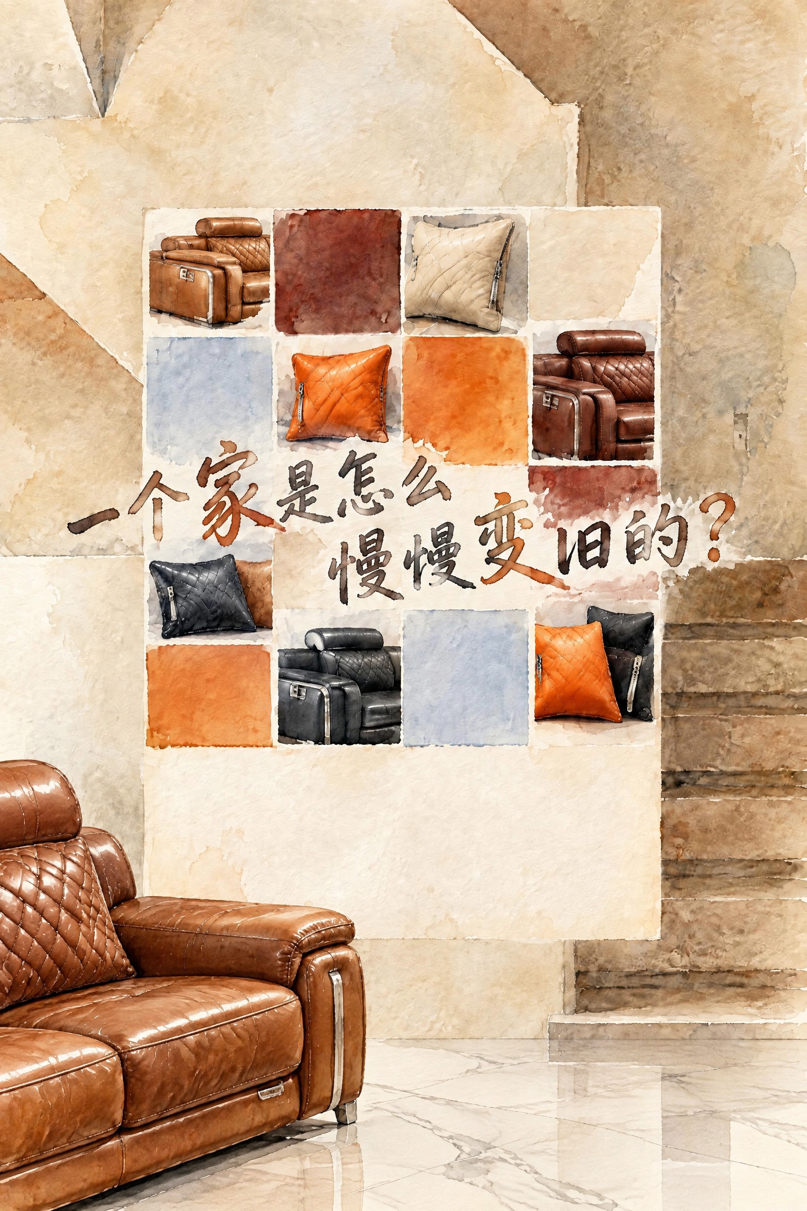 在参考图75的基础上，修改两处： 【左下角椅子换为真皮沙发】… - 图片创意预览