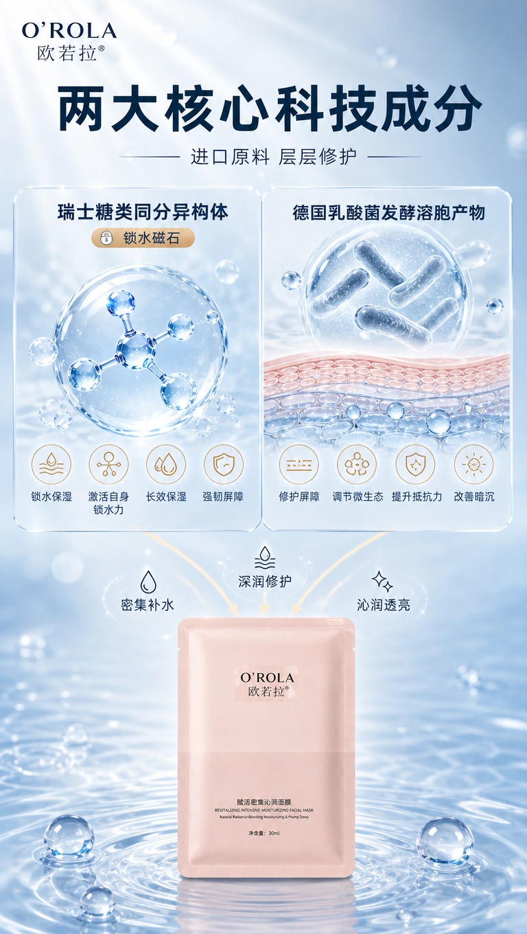 [商品] 使用【图1】欧若拉赋活密集沁润面膜，浅粉色单片面膜袋… - 图片创意预览