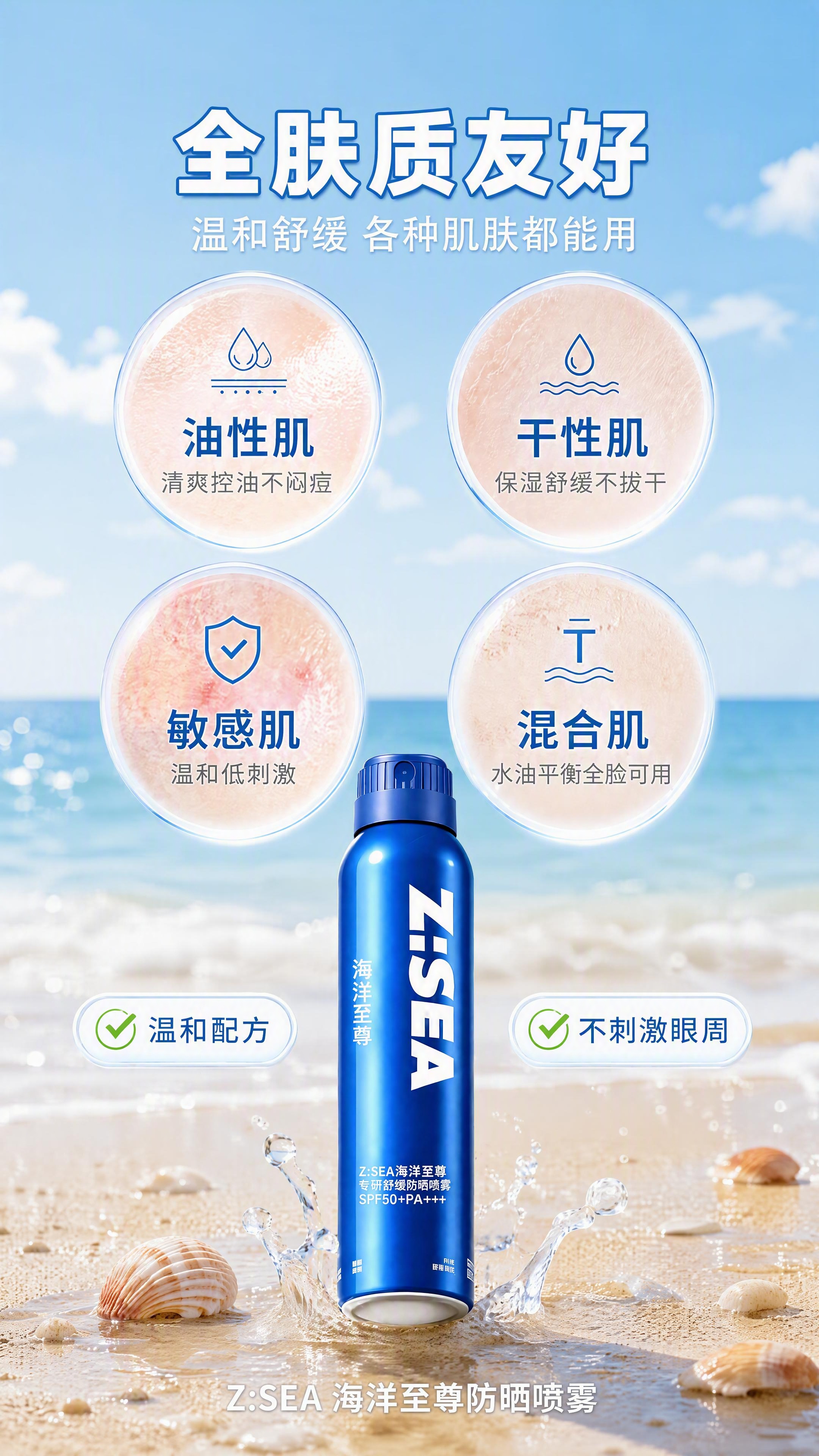[第8张 重制] 详情页适用人群页 - 全肤质友好。本张使用【… - 图片创意预览