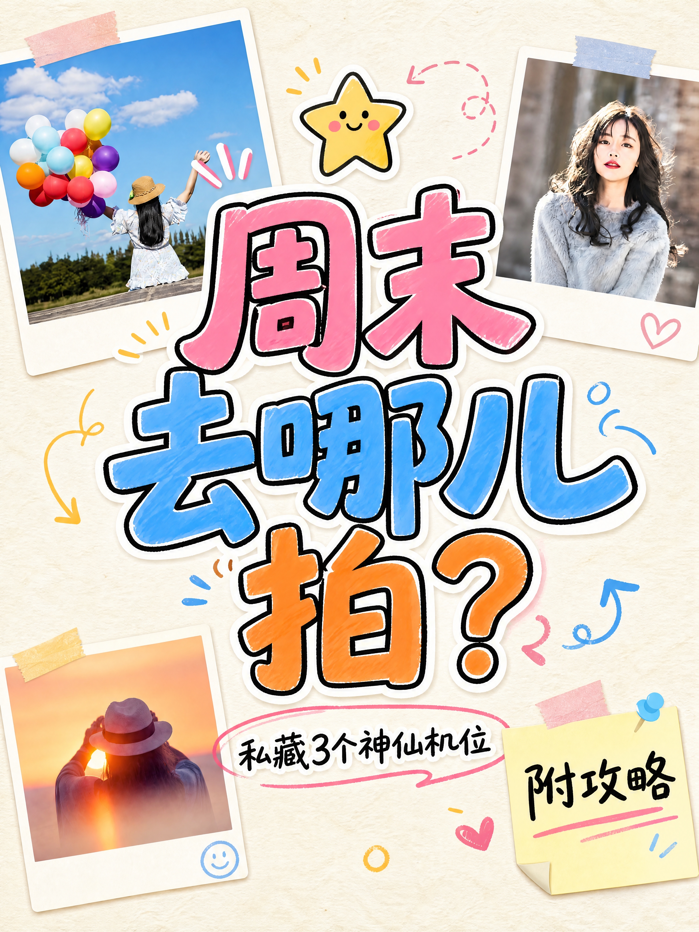 小红书笔记大字封面，配图大字，手写涂鸦plog风，版式精美，小… - 图片创意预览