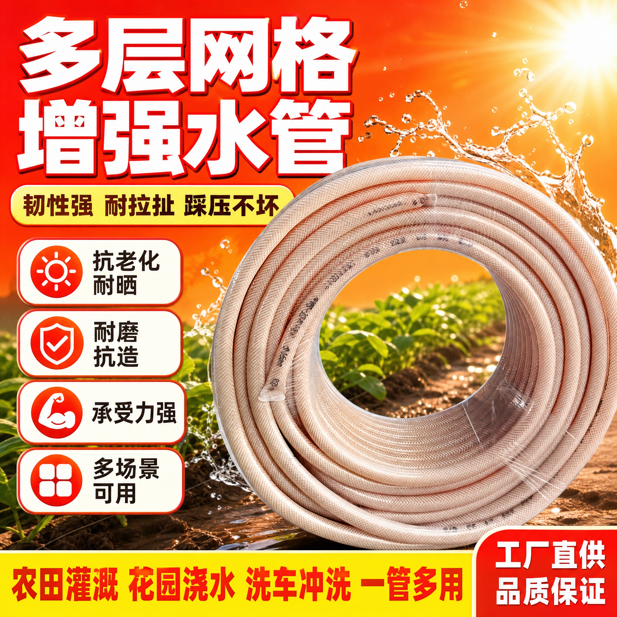 [主图-1] 首图点击率，主题：多层网格纤维增强水管 韧性强耐… - 图片创意预览
