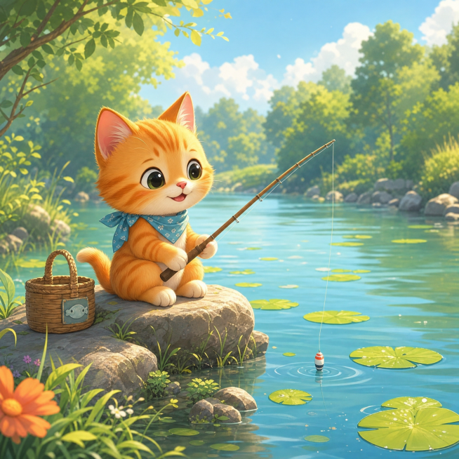 生成小猫钓鱼图预览效果