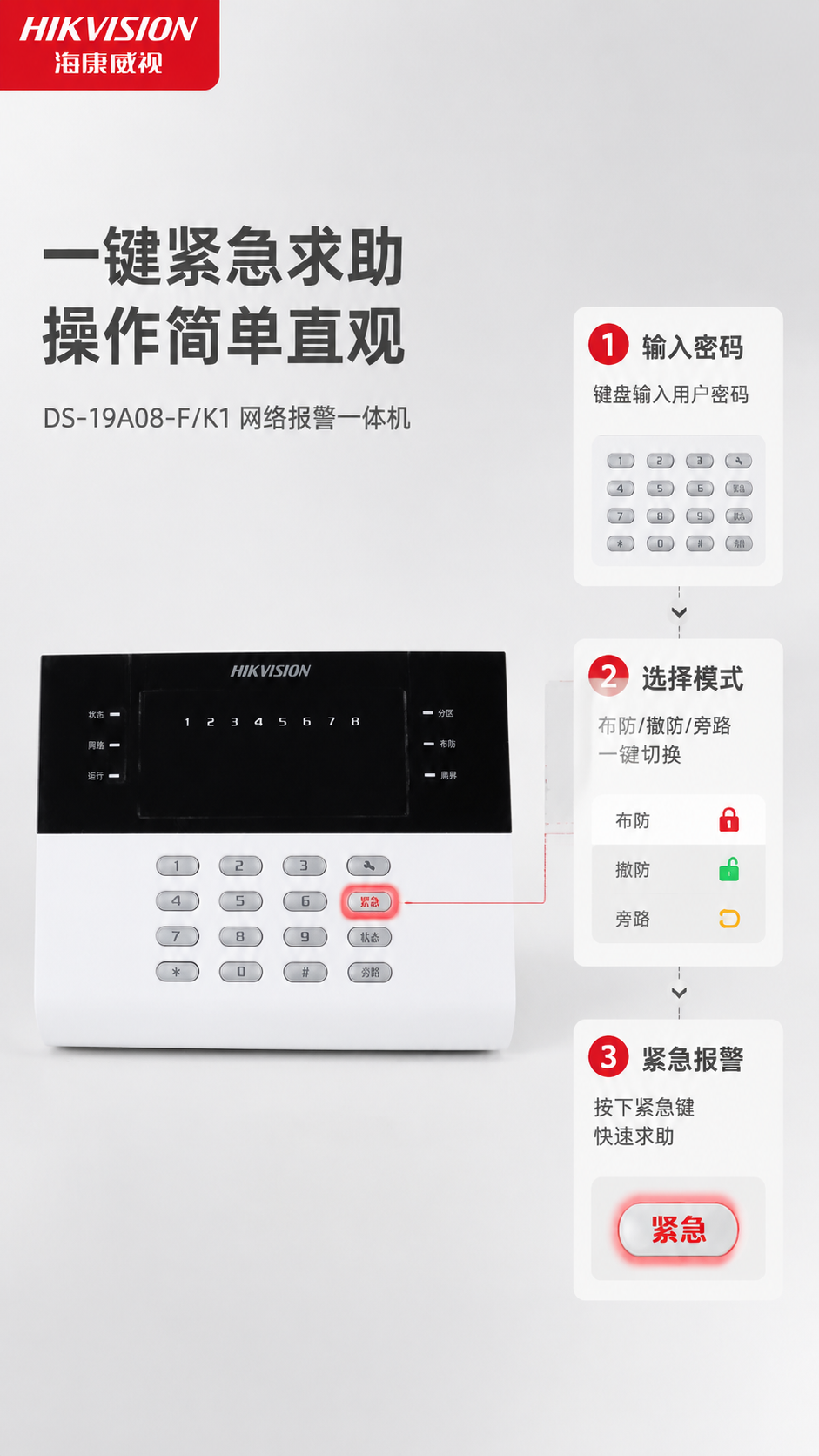 [商品] 使用【图1】DS-19A08-F/K1 网络报警一体… - 图片创意预览