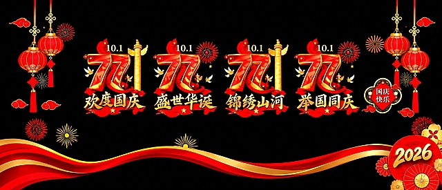 去除所有尺寸标注线、数字和分割线，将六幅画面无缝拼接成一张完整的玻璃贴设计图，保持原图所有元素和红金国风风格不变，画面完整清晰，黑色背景纯净