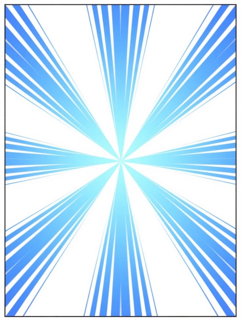 保持原图漫画框构造，采用干净简约风格，画面90%为空白区域，中心是由蓝色系渐变线条组成的放射状图案，线条从中心向外呈对称分布，颜色从中心的浅蓝色逐渐过渡到边缘的深蓝色，线条边缘清晰，整体视觉效果简洁明快，无任何文字、LOGO、二维码及其他装饰元素。预览效果