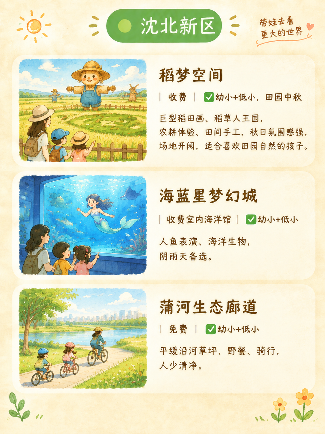 小红书笔记图文内容图，治愈简约手绘亲子风，与参考图风格完全一致… - 图片创意预览